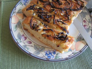 Rosemary Olive Oil Focaccia with Caramelized Onions…A Great Side for Italian Dishes