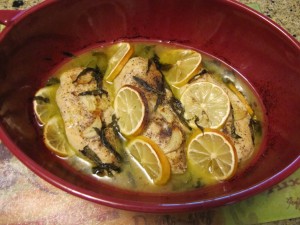 Lemon Basil Chicken Breasts with Olive Oil, White Wine, and Garlic