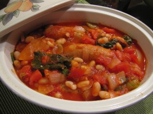 Italian Chicken Sausage, Beans, and Escarole…All in One Pot!