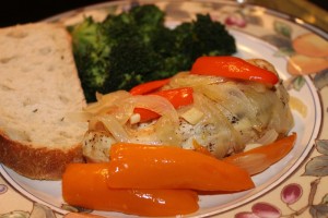 Chicken Breasts with Sweet Peppers, Onions, and Garlic