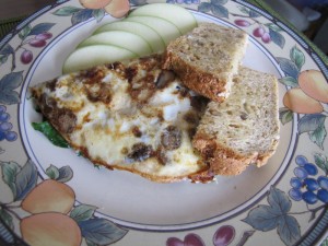 Egg White Spinach Mushroom Omelet with Mozzarella