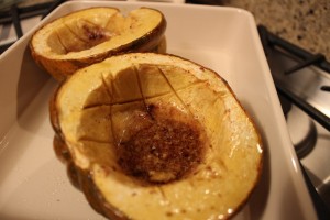 Baked Acorn Squash with Brown Sugar and Cinnamon