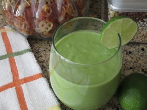 Pineapple Avocado Kale Smoothie with Honey and Lime