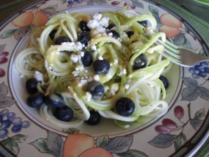 Pineapple Avocado Vinaigrette & Light Zucchini Spaghetti Salad