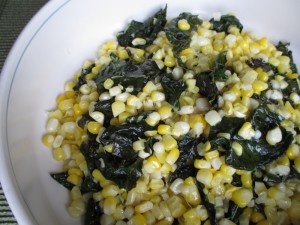 Garlic Butter Kale and Sweet Corn