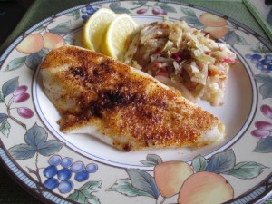 Lemon Butter Orange Roughy with Spicy Lemon Cabbage