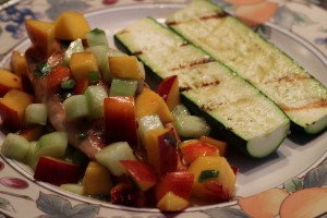 Peach Cucumber Salsa with Grilled Chicken