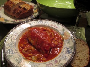 Savory Chicken with Tomato, Artichokes, and Beans All in One Pot